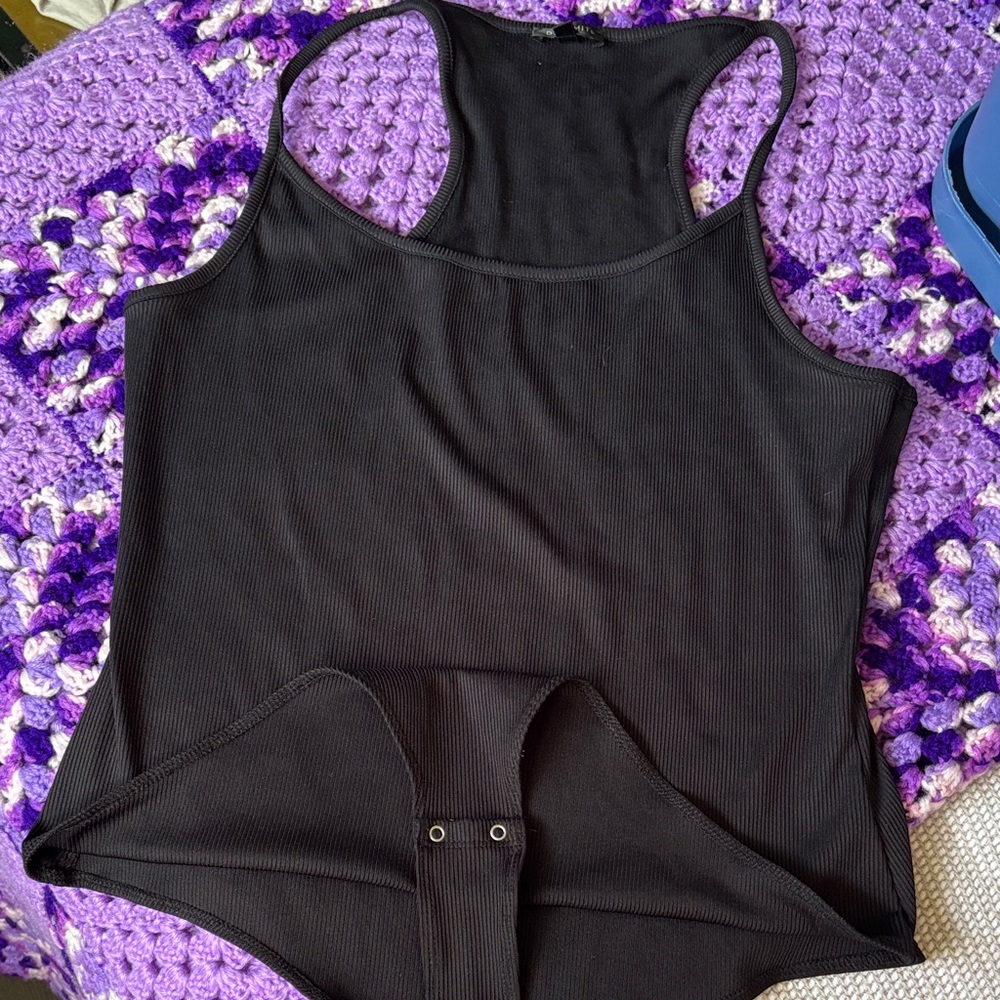 Dynamite Black Ribbed Top